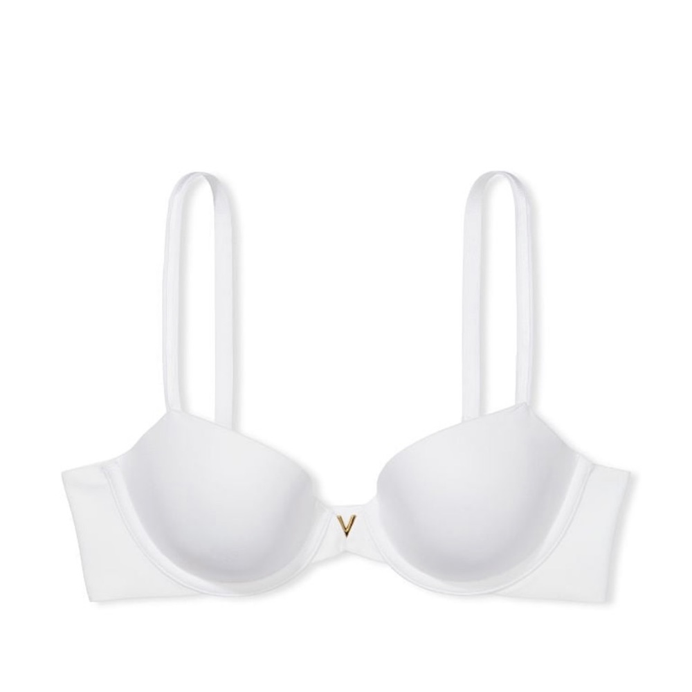Victoria’s Secret smooth lightly lined LOVE CLOUD gold V glam front bra Sz 34 D